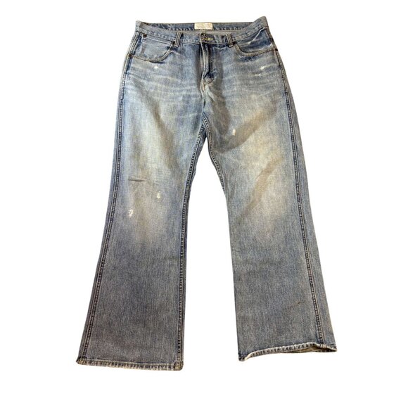 American Eagle Mens Bootcut Distressed Jeans Blue Denim Medium Wash - 33/30 - Picture 1 of 6